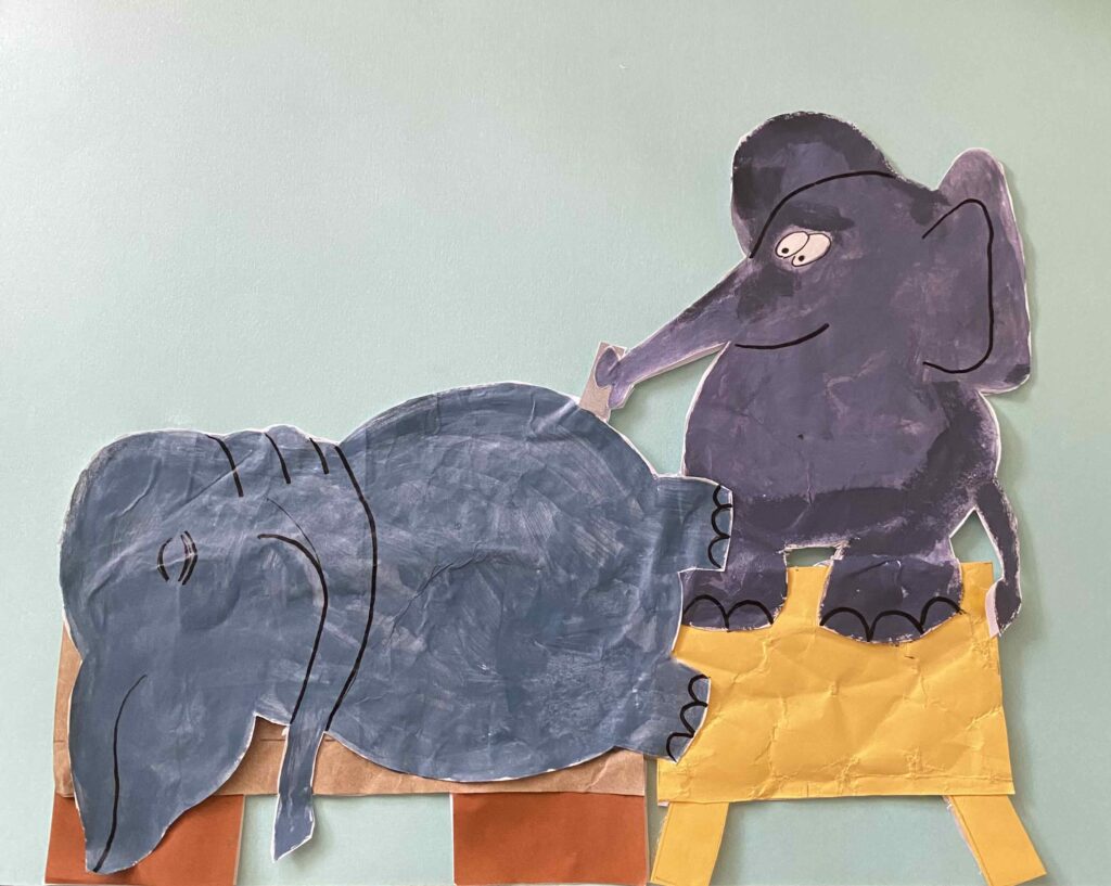 After fixing the background color; 2 elephants; one patient elephant & 1 surgeon elephant.