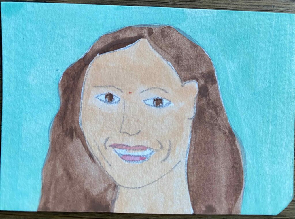 After Painting likeness of Anne Hathaway