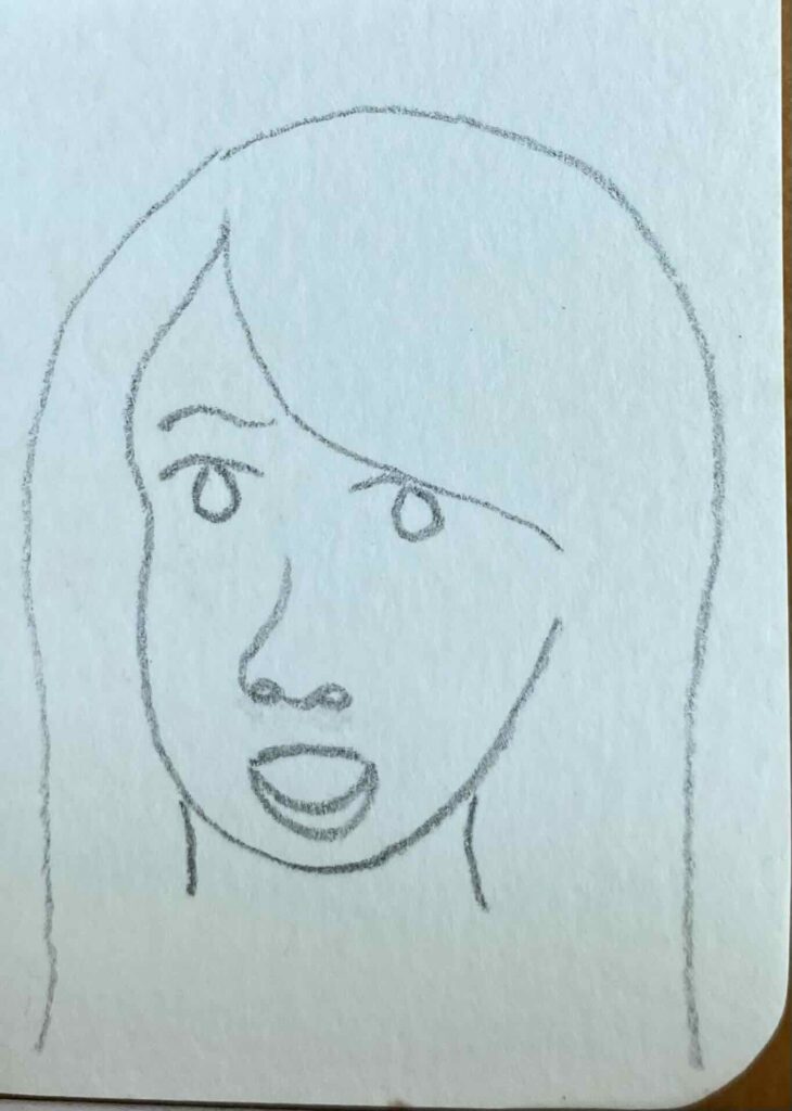 Fan art on Agnes Chew, before painting.