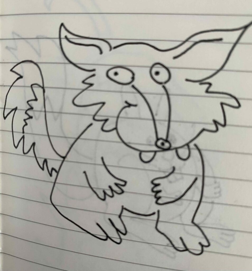 A to Z series challenge on animal doodles, S for squirrel