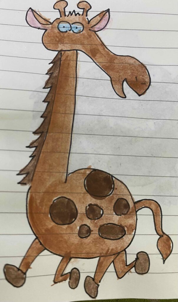 A to Z series challenge animal doodles, G for giraffe.