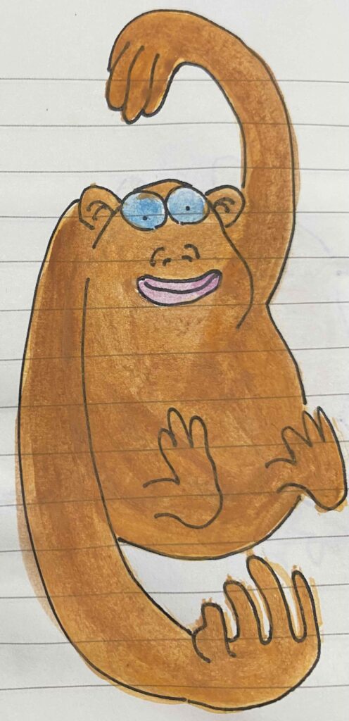 M for monkey, A to Z series challenge on animal doodles
