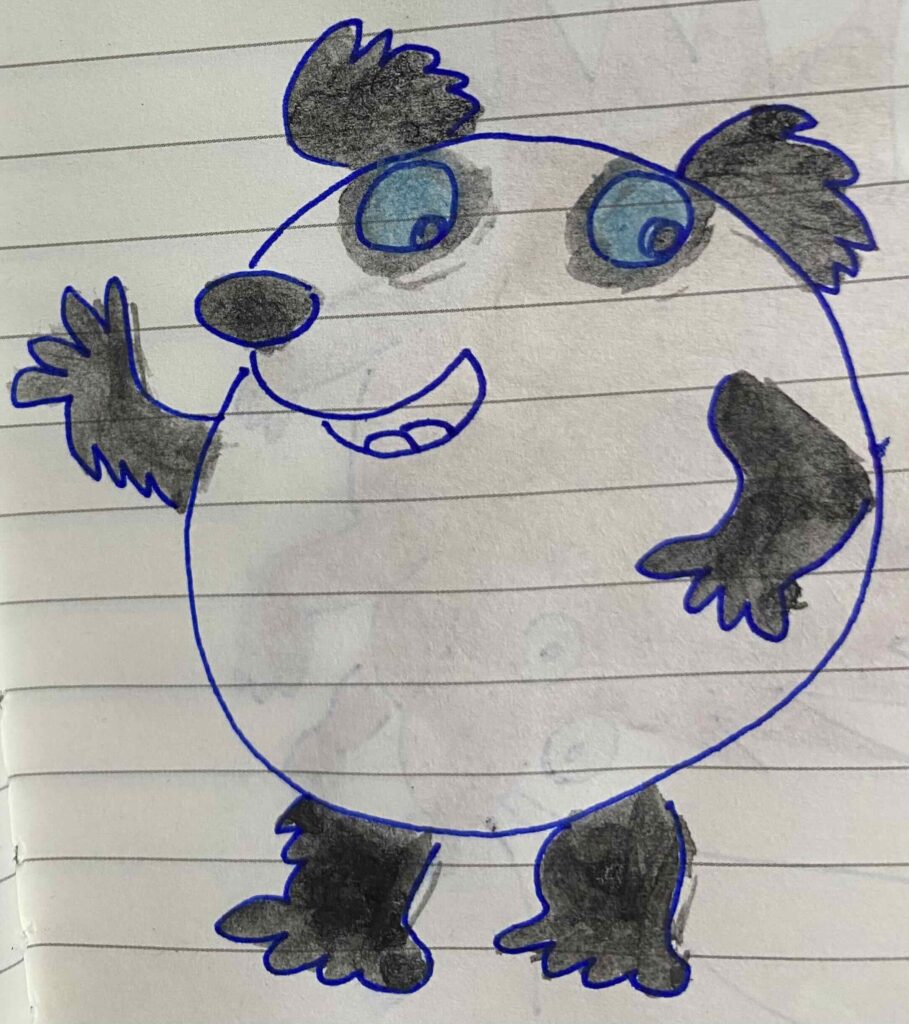 A to Z series challenge animal doodles, P for panda.