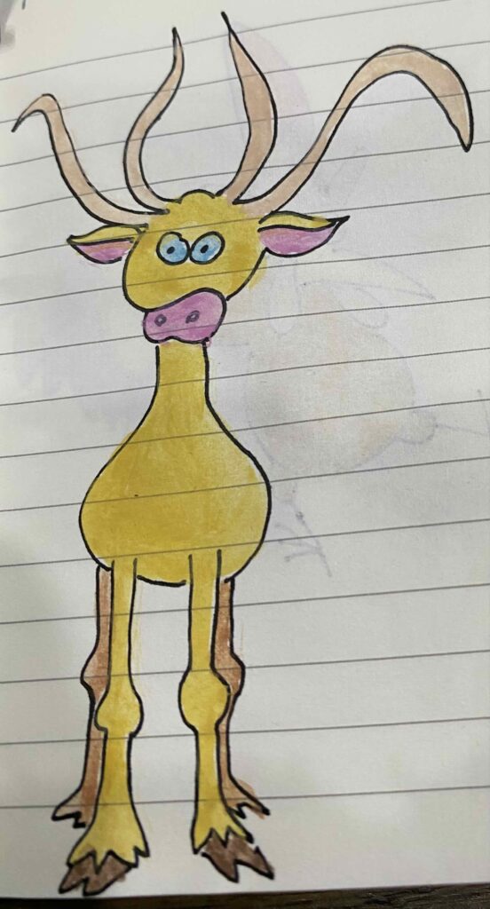 A to Z series challenge animal doodles, R for reindeer.